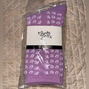 NWT Sweary Socks Purple Cotton F Word Socks Punky Pins